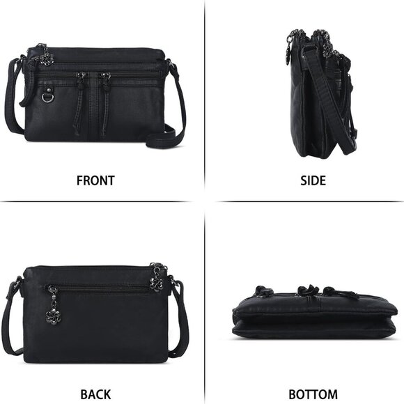 Designer-Inspired Small Crossbody Bag with Snowflake Pullers - Gift-Ready - Picture 4 of 8